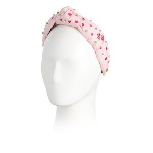 LELE SADOUGHI Petal Pink Embroidered Holiday Knotted Headband